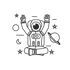 astronaut suit seated with set icons