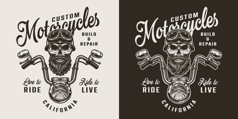 Vintage custom motorcycle print