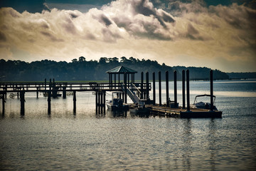Fototapeta premium pier at sunset