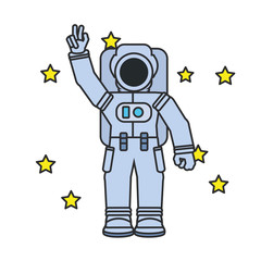 astronaut suit with set of stars