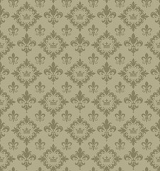 Background pattern in vintage style. Damask wallpaper. Seamless pattern for your design. Vector image