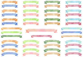 水彩カラフルリボンセット