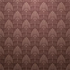 Fototapete Damask wallpaper pattern. Brown background texture in Asian style for your design © PETR BABKIN