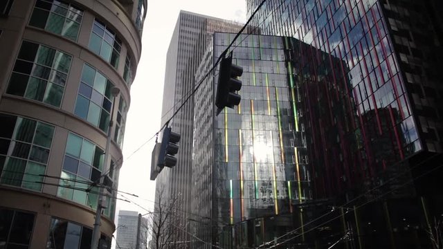 Seattle Downtown Buildings Pan Slow Motion 4