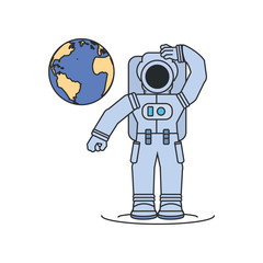 Obraz na płótnie Canvas astronaut suit with planet earth