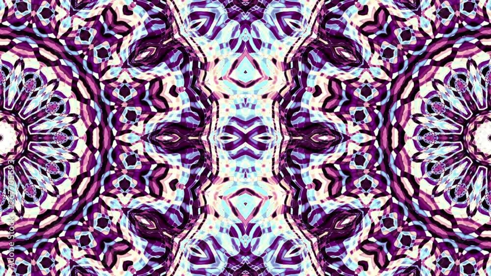 Poster Transforming symmetric abstract pattern. Futuristic abstract background. Looping footage.