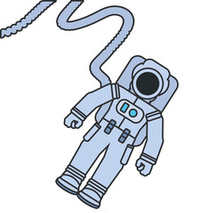 astronaut suit with hose isolated icon