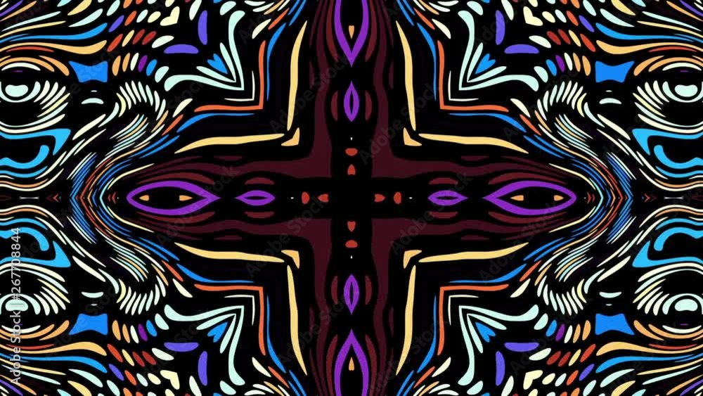 Aufkleber transforming symmetric abstract pattern. futuristic abstract background. looping footage.