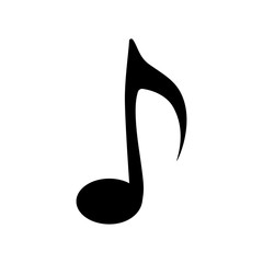 Music note icon. Black musical signs. Signature note symbol for web site design and mobile apps. Simple note pictogram. Vector.