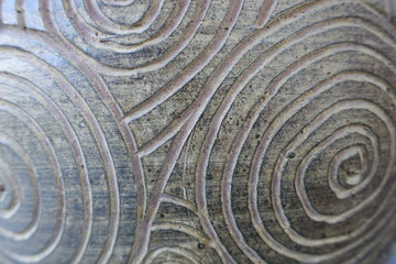 テクスチャ―　陶磁器に刻まれた渦巻の模様