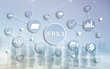 Fototapeta na wymiar IFRS International Financial Reporting Standards Regulation instrument.