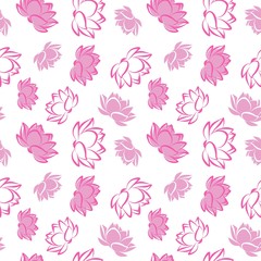 Lotus flower seamless vector pattern