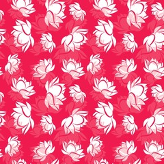 Lotus flower seamless vector pattern