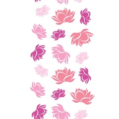 Lotus flower seamless vector pattern border