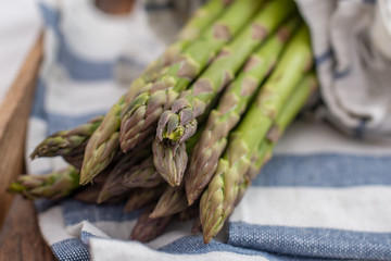 Bunches of green asparagus