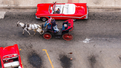 Havana Cuba. Colourful old cars.