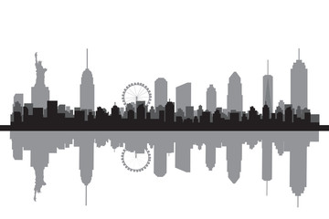 New York city skyline silhouette. Vector illustration
