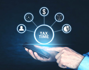 Tax time. Concept of Taxes. Business, time, finance
