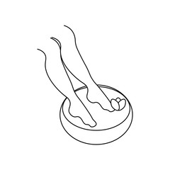 Spa procedures, icon of the foot in the bath