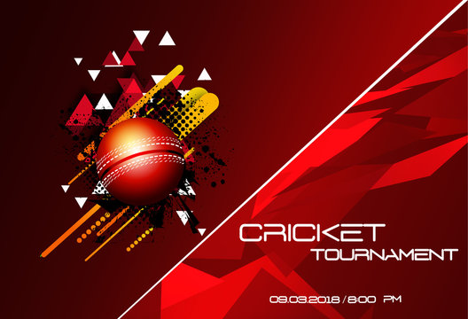 Vector Poster Background For Cricket Championship Illustration With  Cricket Ball And Template Text Royalty Free SVG Cliparts Vectors And  Stock Illustration Image 125415929