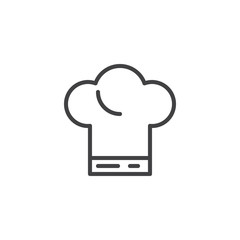Chef hat line icon. linear style sign for mobile concept and web design. Cooker cap outline vector icon. Cuisine symbol, logo illustration. Pixel perfect vector graphics