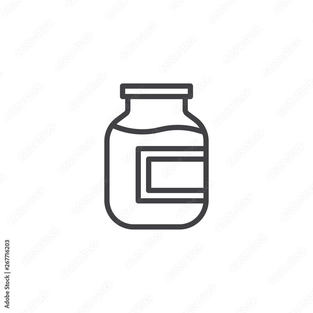 Poster compote, fruit juice line icon. linear style sign for mobile concept and web design. stewed fruit ja