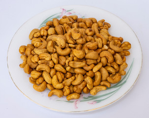 Cooked cashew nut at phtatthalung Thailand.