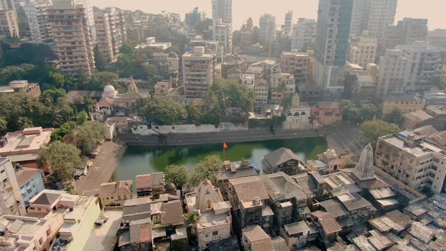 Tin Bati, Mumbai, reach and poor. 4k aerial skyline