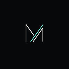 M and N initials letter icon vector