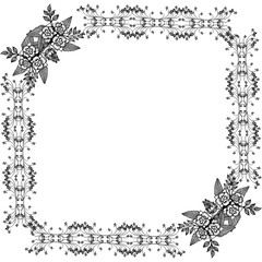 Vector illustration ornament flower frame for design