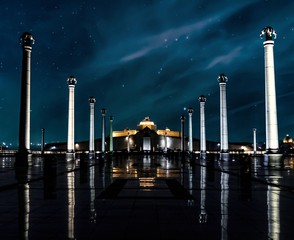 night scene of ambedhkar park, lucknow, uttar pradesh