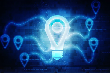 bulb future technology, innovation background, creative idea concept 