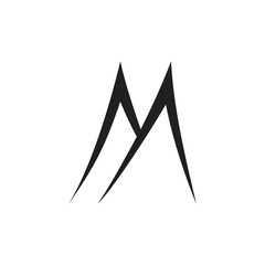 letter m simple mountain shape logo