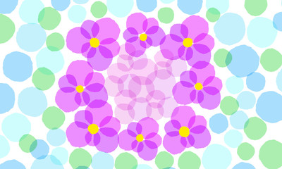 夏に涼しげな透明感のある花のフレーム