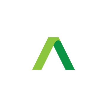 letter a simple triangle arrow 3d flat logo vector
