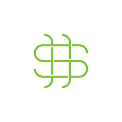 letter s money dollar thin line geometric logo vector
