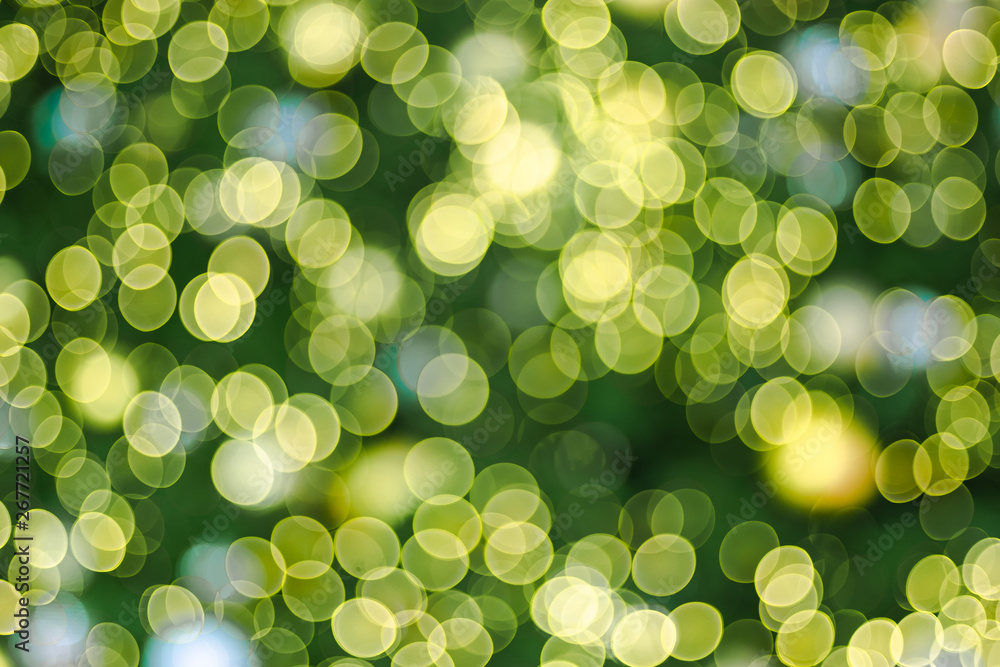Aufkleber abstract blur decoration ball and light string on christmas tree with bokeh light background.winter 