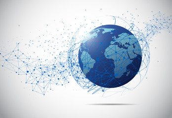 Global network connection. World map point and line composition concept of global business. Vector Illustration © royyimzy