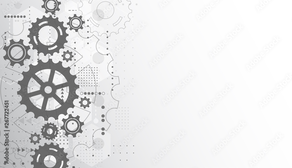 Poster abstract technology of science background. futuristic interface with geometric shapes. vector illust