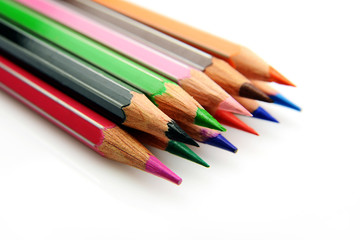 color pencils isolated on white background