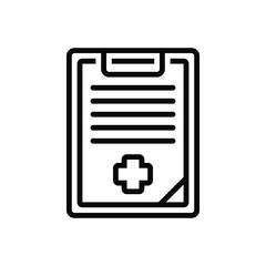 Black line icon for medical history