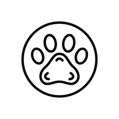 Black line icon for pawprint 