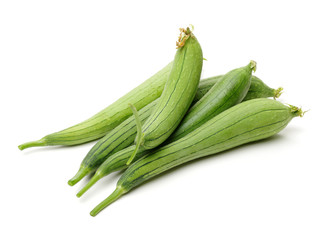 fresh loofah on the white background 