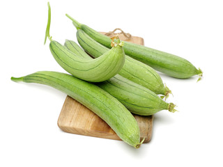 fresh loofah on the white background 