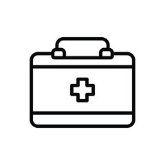 Black line icon for doctor bag 