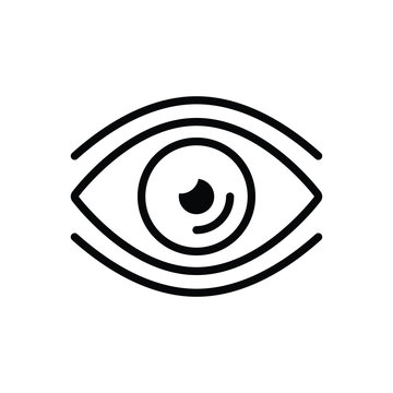Black line icon for eye vision 