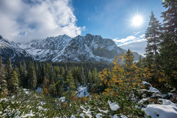 snow covered tourist trails for hiking in slovakia tatra mountains © Martins Vanags