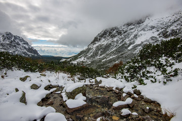 snow covered tourist trails for hiking in slovakia tatra mountains © Martins Vanags