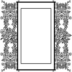 Vector illustration drawing decoration for flower frame