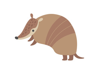 Cute Adorable Armadillo Pleistocene Animal Cartoon Character Vector Illustration